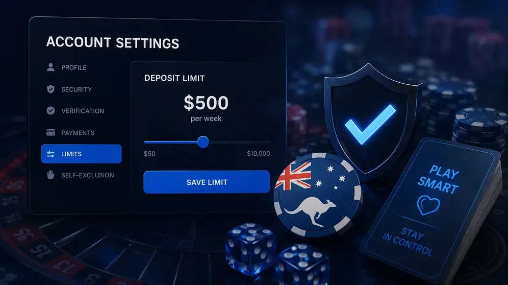 Account settings screen with deposit limit slider
