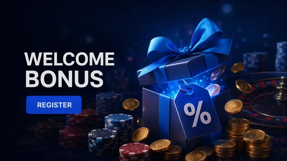 Gift box with percentage tag and coins